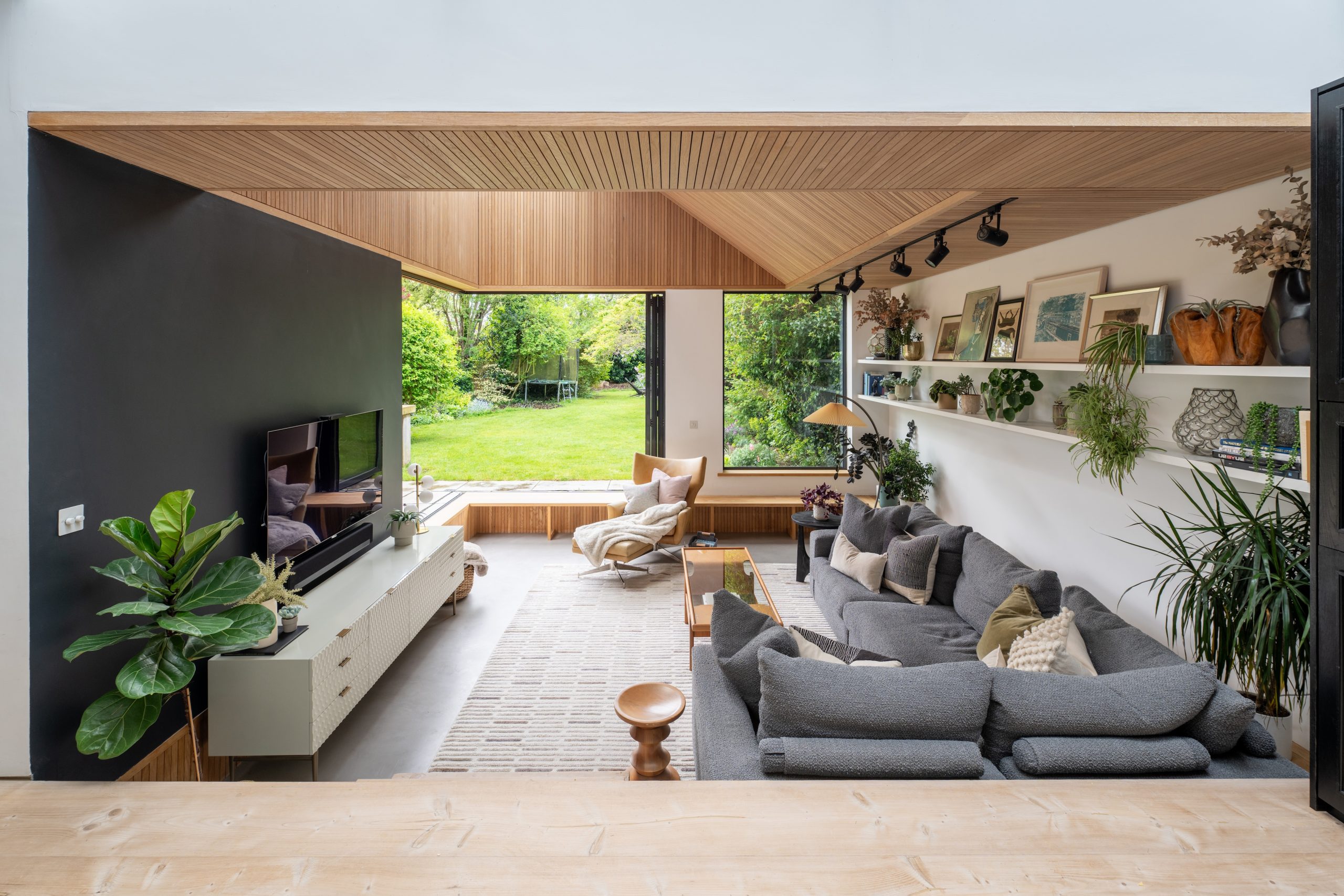 Living Room Wood Ceiling